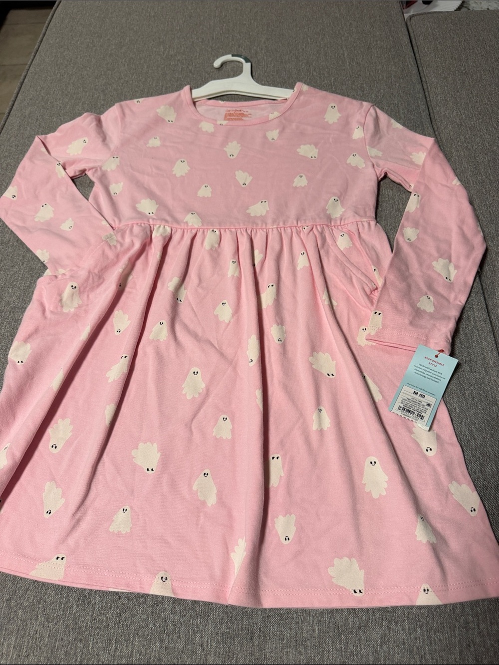 Cat & Jack Pink Long-Sleeve Ghost Print Nightgown